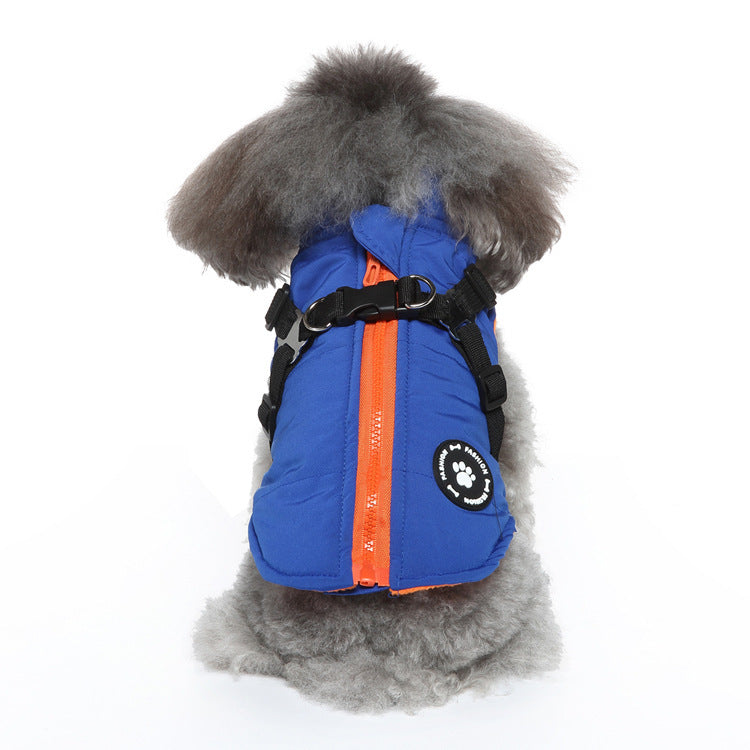 Chest Strap Jacket Cotton-Padded Coat for Dogs – Warm Winter Pet Clothing, Adjustable Harness Style Coat XS-2XL