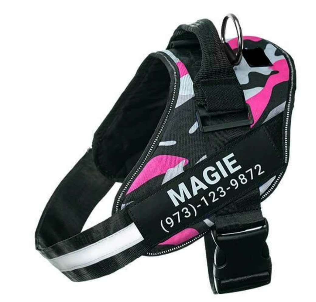 Custom Reflective No-Pull Dog Harness – Adjustable Breathable Pet Vest with Patch for Small to Large Dogs & Cats