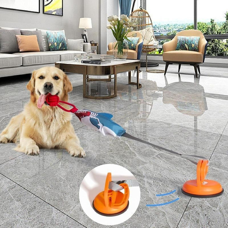 PROKEl Shark Shaped Pet Toy – Interactive Rope Ball with Suction Cup, Chew & Squeaky Training Toy for Dogs & Cats