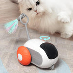 Remote Control Interactive Cat Car Toy – USB Rechargeable Smart Self-Moving Chasing Toy with Obstacle Avoidance