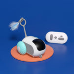 Remote Control Interactive Cat Car Toy – USB Rechargeable Smart Self-Moving Chasing Toy with Obstacle Avoidance