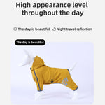 Dog Raincoat Waterproof Jacket with Hood & Reflective Straps – Lightweight Pet Raincoat for Small & Medium Dogs